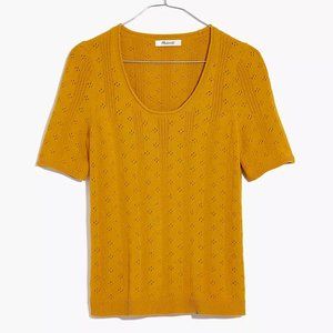 MADEWELL Pointelle Willford Sweater Tee Gold Yellow